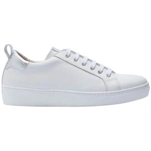Mint Velvet White Silver Leather Trainers